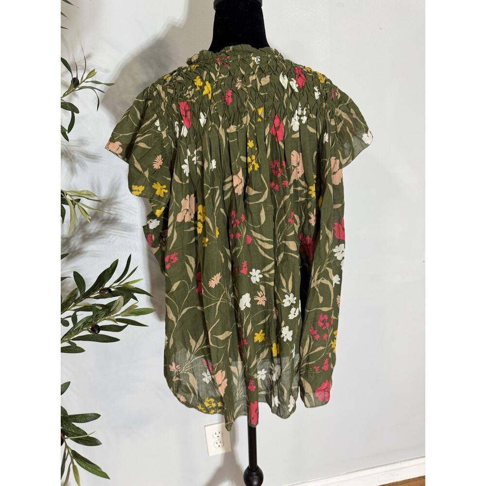 Daniel Rainn Linen Flutter Sleeve Button Down Top… - image 2